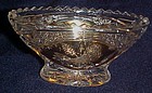 Hofbauer Byrds crystal and gold oval dish missing  lid