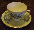 Colclough bone china  white bell flowers cup and saucer