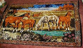 Large Vintage Horses tapestry rug