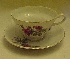 Vintage Moss rose fancy cup and saucer set
