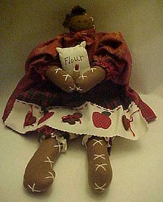 Black lady gingerbread baker rag doll