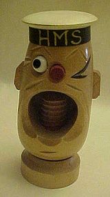 Vintage carved wooden  HMS sailor  popeye nutcracker