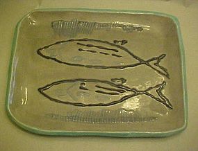 Hand made pottery fish platter