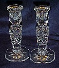 Pair of crystal candle holders candlesticks