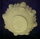 Imperial Roses, crimped  ruffle milk glass bowl