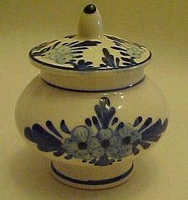 Souvenir of Kobenhavn Delft blue mustard pot