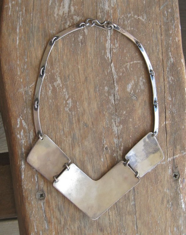 Vintage Modernist FRIDL Sterling Necklace and Earrings