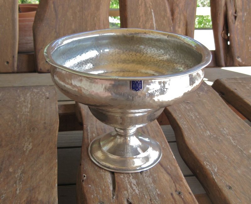 Large Hammered Sterling 1927 California Golf Trophy Sedlacek &amp; Co. LA