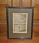 Early Texas Artist C. C. Pancoast Pencil Signed Etching