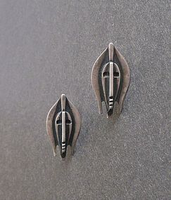 Mid Century Modernist Sterling Earrings Charles Val