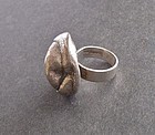 Vintage Modernist Isaac Cohen Sweden Ring Sterling