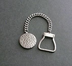 Paul Voltaire Modernist Sterling Key Chain & Fob 1950's