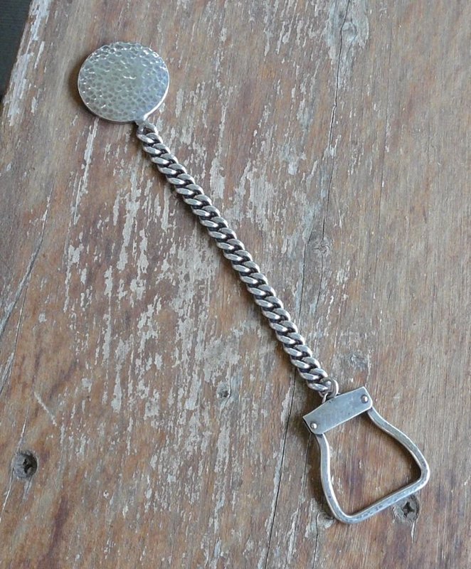Paul Voltaire Modernist Sterling Key Chain &amp; Fob 1950's