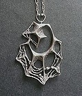 Vintage Sterling Modernist Finland Sten Laine Pendant Spiderweb