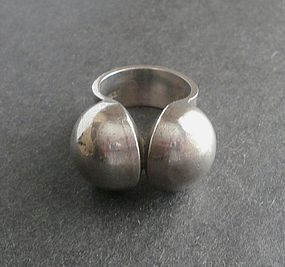 Vintage Jens Asby Denmark Modernist Sterling Heavy Ring SZ 6.5 - 7