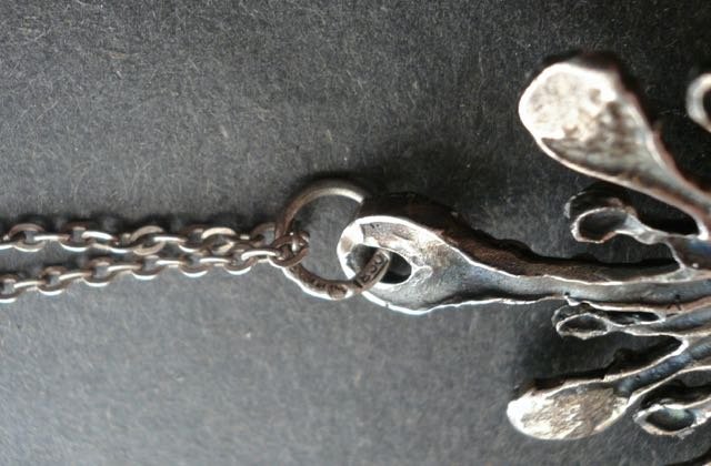 Scandinavian Sterling Modernist Pendant Chain Signed 830 AKH