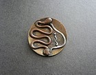 Vintage Modernist ED WIENER Sterling Copper Brass Pendant