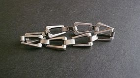 Vintage Sterling Silver Modernist Gra Wun Ray Graves Link Bracelet