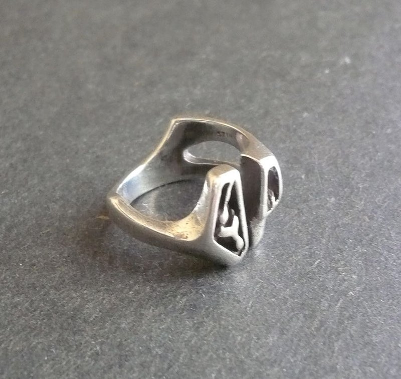 Gerald Stinn Vintage Modernist Sterling Ring Abstract Hand Made Sz 6