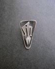 Ed Wiener Sterling Pendant Alien MId Century Modernist Large Bale