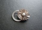 Georg Jensen USA La Paglia Designed Sterling Brooch Hand Wrought