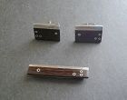 Sigi Pineda Cufflinks Tiebar Modernist Taxco Sterling Exotic Wood