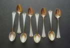 David Andersen Sterling Gilt Enamel Demitasse Spoons Set of Eight