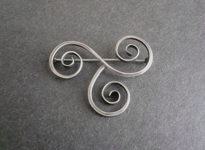 Vintage Frances Holmes Boothby fhb Sterling Silver Swirl Brooch