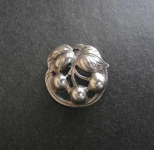 Classic Kalo Sterling Silver Hand Wrought Brooch Cherries Chicago