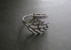 Vintage Modernist Taxco Sterling Clamper Bracelet Cuff Zagal Eagle 3