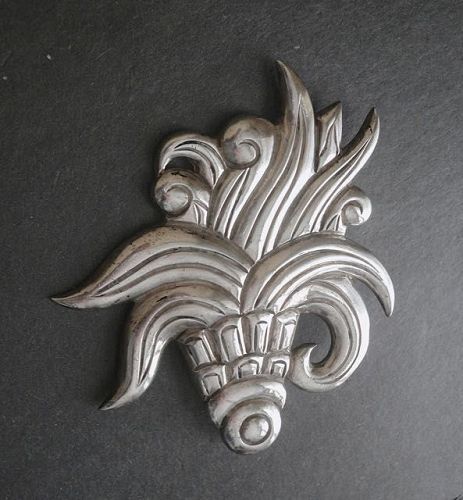 Hector Aguilar Early Taxco HA Large Brooch Sterling 940 Cornucopia