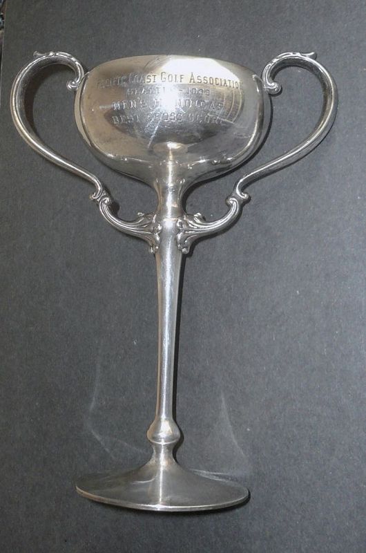 Shreve &amp; Co. Tall 1909 Sterling Silver Seattle Golf Trophy