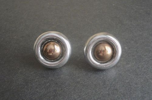 Spratling Taxco Sterling Silver Bronze Domes Earrings 1943 Modernist