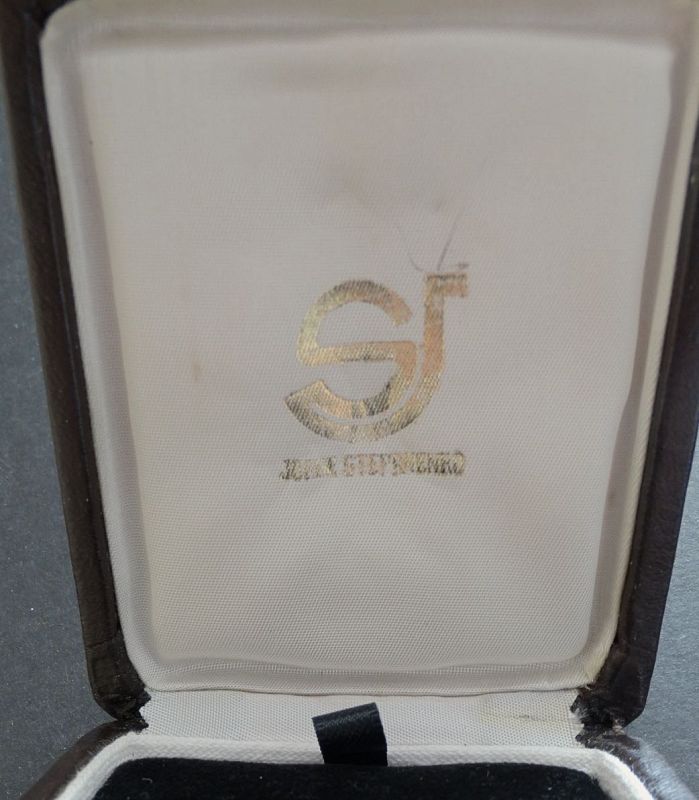 Vintage Sterling Gemstone Insect Brooch Original Box Signed Opals Bug