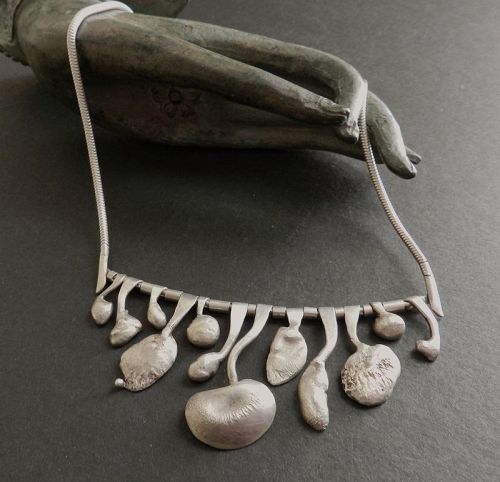 MCM Modernist Ruth Berridge Pendant Necklace Sterling Molten Drippy