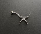 Toni Catanzaro Vintage Modernist Sterling Pearl Brooch Bird  MCM