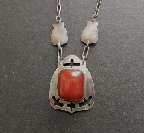 Art Silver Shop Sterling Necklace Carnelian Chicago Arts and Crafts