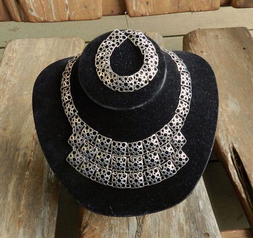Liisa Vitali Finland N Westerback Sterling Lace Necklace & Bracelet