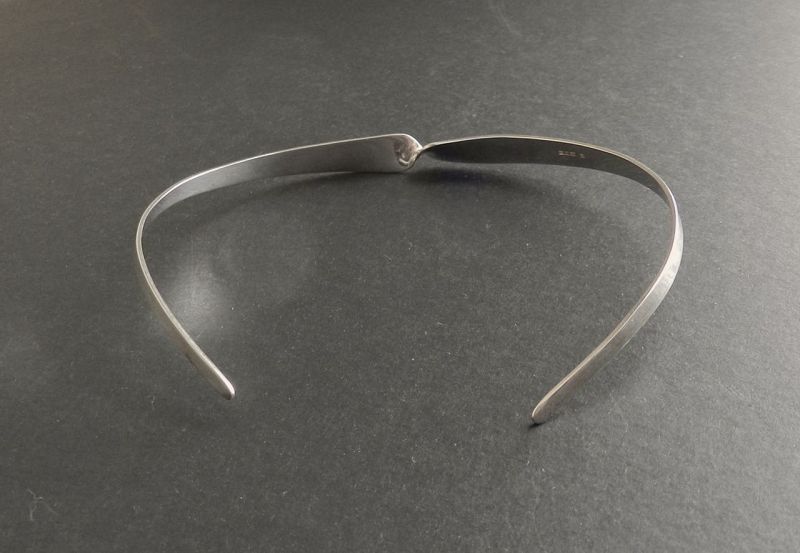 Pekka Piekainen Finland Twist Modernist Sterling Neck Ring Necklace