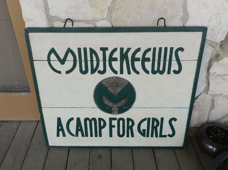 MUDJEKEEWIS A Camp for Girls Large Original Sign Lovell Maine