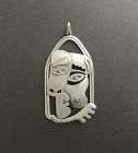 Modernist Jose Luis Flores Pendant Kiss Nude Breast Sterling Picasso