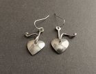 Rare Peggy Ackerly Vintage Sterling Heart Earrings Pierced Hand Made