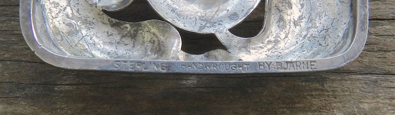 Bjarne Meyer Handwrought Sterling Silver Brooch Turquoise Stone