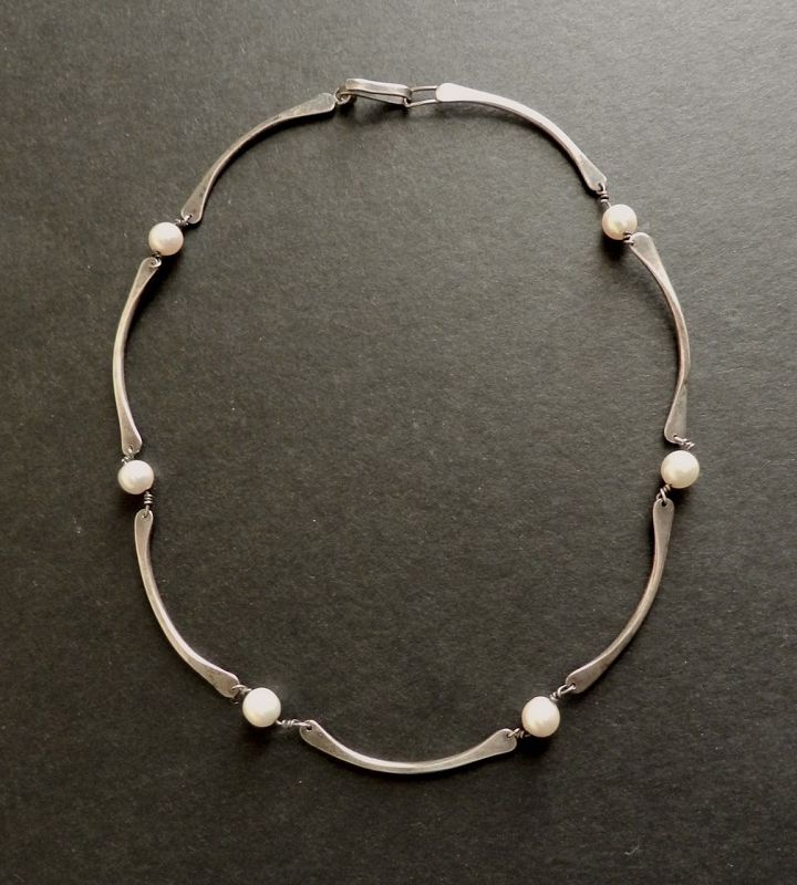 Esther Lewittes Hand Made Sterling &amp; Pearl Necklace and or Bracelet