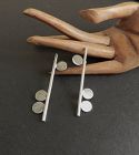 Betty Cooke Sterling Silver Rare Modernist Disk Earrings Pierced