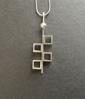 N E From Sterling Modernist Cubes Pendant on Chain Niels Erik Denmark