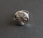 Vintage Sweden Modernist Brutalist Ring 830 Silver Size 7 Adjustable