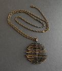 Owe Johansson Finland Brutalist Bronze Pendant Modernist Necklace