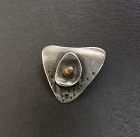 Vintage Ed Wiener Sterling Silver & Copper Brooch 3D Modernist Signed