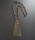 JB Pericles Haiti Hand Wrought Huge Pendant Necklace Modernist Chenet
